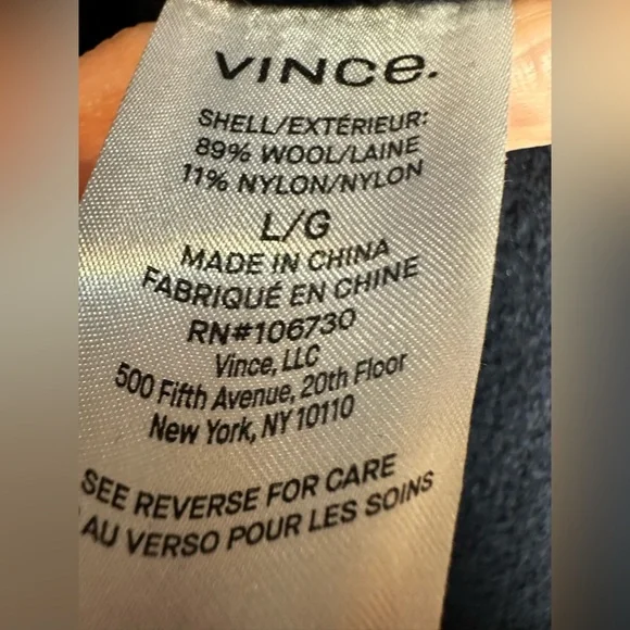 Vince Deep Blue hooded Coat - Picture 7 of 12